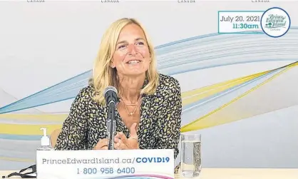  ?? CONTRIBUTE­D ?? In her briefing on July 20, Dr. Heather Morrison, P.E.I.’s chief public health officer, said the goal is to vaccinate as many eligible Islanders as possible to protect against the Delta variant.