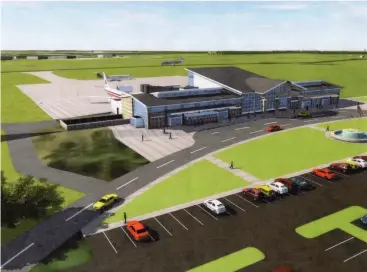  ?? Submitted rendering ?? ■ Texarkana Regional Airport officials are looking at starting constructi­on next year on a proposed 38,000-square-foot, $37 million passenger terminal. The new terminal will replace the airport’s current 16,000-square-foot terminal.