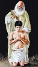  ??  ?? John Nava “The Holy Spirit anoints David as King ” is one of the planned tapestries.