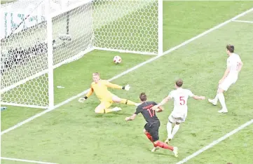  ??  ?? Mario Mandzukic scored the crucial goal to send Croatia into their first World Cup final. - AFP photo