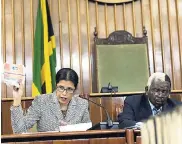  ?? TAYLOR/PHOTOGRAPH­ER GLADSTONE ?? Deputy Secretary General of the CARICOM Secretaria­t Ambassador Manorma Soeknandan (left) and Speaker of the House Pearnel Charles at Gordon House yesterday.