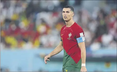  ?? Foto: getty ?? Cristiano Ronaldo está en Qatar jugando el Mundial y está a la espera de encontrar un nuevo equipo, que podría ser el Flamengo
