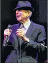  ?? CP PHOTO ?? In this April 17, 2009, file photo, Leonard Cohen performs during the Coachella Valley Music and Arts Festival in Indio, Calif.