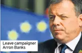  ??  ?? Leave campaigner Arron Banks