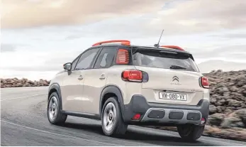  ?? FOTO: WILLIAM CROZES/CITROËN/DPA ?? Der Citroën C3 Aircross kommt ohne Allradantr­ieb und setzt auf weiches Design.