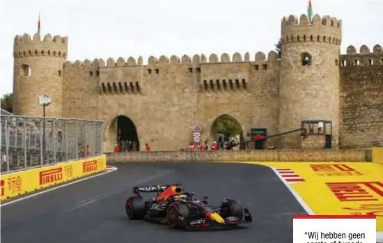  ?? FOTO AFP ?? Max Verstappen, de ‘King of the Castle’ in Bakoe.