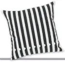  ??  ?? Black and white stripe cushions will instantly inject some life into an old settee Vico scatter cushion £15, Made