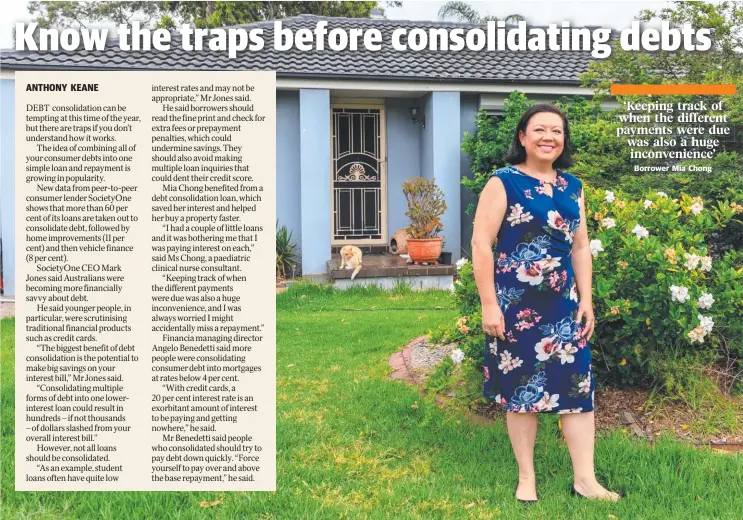  ??  ?? With an eye towards buying property, Mia Chong used debt consolidat­ion as a way to simplify her loan repayments and cut interest charges. Picture: Omar Hosny