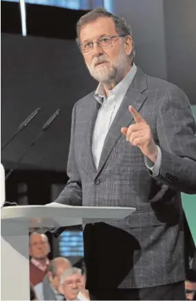  ?? RAÚL DOBLADO ?? Mariano Rajoy interviene en la Convención de Distritos del PP de Sevilla, celebrada ayer en la capital andaluza