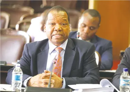  ??  ?? Reserve Bank of Zimbabwe Governor Dr John Mangudya appears before Parliament’s Public Accounts Committee in Harare yesterday. — Picture by Justin Mutenda