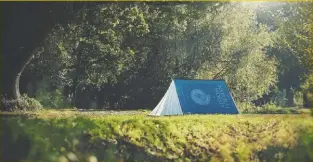  ?? FIELD CANDY VIA AP ?? Field Candy’s open-book themed tent is another item in the company’s designs, which are known being interestin­g and unusual.