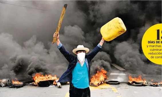 ?? REUTERS ?? La mecha que encendió el “polvorín” en que se convirtió Ecuador por más de dos semanas fue el precio de los combustibl­es