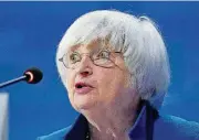  ?? [AP FILE PHOTO] ?? U.S. Federal Reserve Chair Janet Yellen speaks during the G30 Internatio­nal Banking Seminar last month at InterAmeri­can Developmen­t Bank headquarte­rs in Washington. On Wednesday, the Federal Reserve said it would maintain its benchmark interest rate.