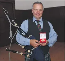  ?? Photograph: Kevin McGlynn. ?? Inveraray’s Stuart Liddell won the Invitation­al Medley and the Pìobaireac­hd coming overall winner in the piping competitio­n on Wednesday.