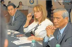  ?? MINISTERIO PUBLICO FISCAL ?? JUEVES. En la reunión de procurador­es, junto a sus pares de Bolivia, Guerrero Peñaranda, y de Costa Rica, Chavarría Guzmán.