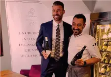  ??  ?? Andrea Barzagli e lo chef Igor Macchia al ristorante «La Credenza»