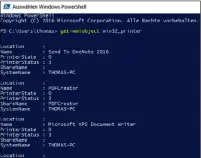  ??  ?? Rechts: In der PowerShell verwalten Sie auch Ihre Drucker und Druckjobs.