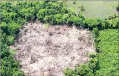  ?? SUPPLIED ?? An aerial view of one of 69 plots in Koh Kong’s Southern Cardamom National Park that were cleared and allegedly sold illegally.