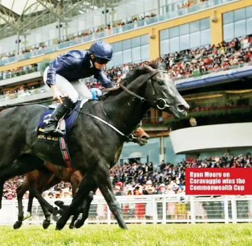  ??  ?? Ryan Moore on Caravaggio wins the Commonweal­th Cup