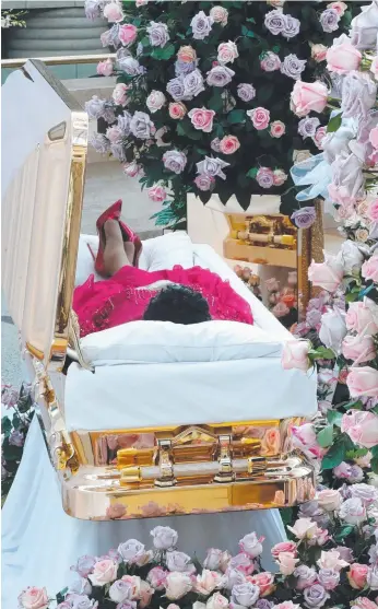  ?? Picture: AFP ?? Aretha Franklin's casket at the Charles H. Wright Museum of African American History.