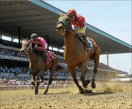  ?? COURTESY OF THE NYRA ?? Abel Tasman won the Coaching Club American Oaks stakes race on Sunday afternoon at Saratoga Race Course