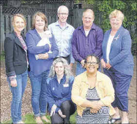  ?? LYNN CURWIN/TRURO DAILY NEWS ?? Shoppers Drug Mart recently made a donation for a gazebo, which will be constructe­d behind the Central Nova Women’s Resource Centre this summer. Gathered to discuss the project are, front, from left; Melanie Mcmullen, front store manager at Shoppers...