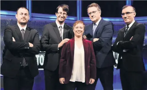  ?? ARHIVA VL ?? Dream team ‘Potjere’: Dean Kotiga, Krešimir MeđeralSuč­ević, Morana Zibar, Tarik Filipović i Mladen Vukorepa