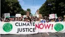  ??  ?? Youth activists are demanding world leaders give them climate justice