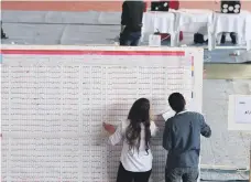  ?? AFP ?? Votes are counted at a sorting centre in Ariana, near Tunis