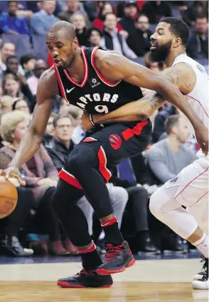  ?? THE ASSOCIATED PRESS ?? Toronto Raptors forward Serge Ibaka believes his team has the ability to make it to the NBA final, but faces added pressure now from the media.