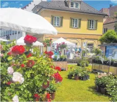  ?? FOTO: ANNETTE RÖSLER ?? Das bunte Sortiment der Messe lockt nur wenige Besucher in den Schlosspar­k.