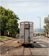  ??  ?? A lone train carriage is a reminder of a time when Patensie’s railway station was a hive of activity.