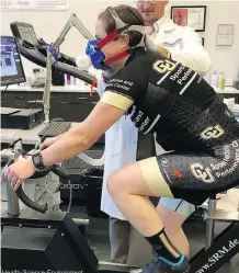  ?? UNIVERSITY OF COLORADO AT BOULDER ?? Metabolic flexibilit­y — the body’s ability to quickly switch between fat and carbohydra­tes for fuel during exercise — can be measured with a test on a bicycle or treadmill.