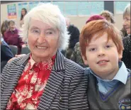  ??  ?? Maureen McCarthy with her grandson, Ewan McCarthy, on Grandparen­ts day at St John’s NS, Kenmare.