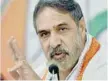  ??  ?? Congress leader Anand Sharma