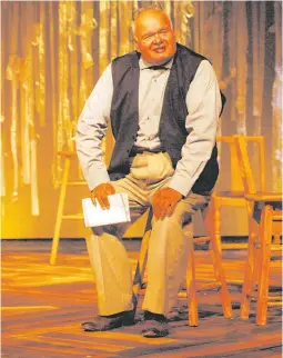  ??  ?? Gary Farmer as the Stage Manager in Our Town. The longest-running production of the play ran for 644 performanc­es at the off-Broadway Barrow Street Theatre in 2009. Several actors, including Helen Hunt, played the Stage Manager.