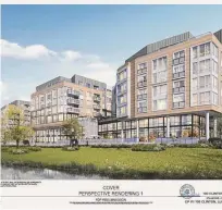  ?? Lessard Design/Contribute­d image ?? A rendering of the proposed 100 Clinton residentia­l developmen­t, viewed from the Rippowam River.