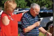  ?? MARIAN DENNIS – DIGITAL FIRST MEDIA ?? Veterans and residents at Keystone Villa in Douglassvi­lle commemorat­ed Flag Day with a brief ceremony outside on Thursday, June 14.