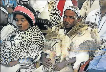  ??  ?? NEW MONARCH: Queen Noloyiso Sandile and AmaXhosa King Zwelonke Sigcawu during the coronation ceremony at Willowvale yesterday