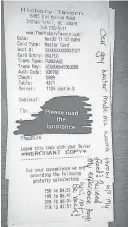  ?? JUSTIN STUTTE ?? A customer wrote an anti-gay message to Justin Stutte after he served her and her son at a restaurant. He says he was fired two days later after a co-worker posted the message on social media.