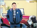  ??  ?? LADY IN RED: Barney Marais with his 1928 Chev