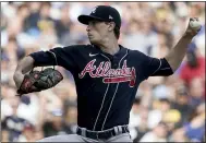  ?? MORRY GASH — THE ASSOCIATED PRESS ?? Braves starting pitcher Max Fried pitches against the Brewers during the first inning in Game 2the National League Divisional Series, Oct. 9, in Milwaukee.