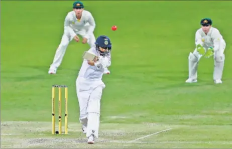  ?? GETTY IMAGES ?? India’s Shafali Verma on way to a solid 52 on the final day of the one-off pink-ball Test against Australia at the Metricon Stadium in Gold Coast on Sunday.