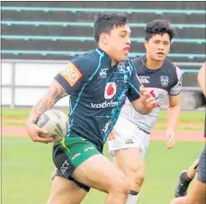  ??  ?? Young coach Haze Reweti, who has missed the season with injury, came off the bench for his Manawatu Mustangs squad.