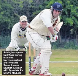  ??  ?? Ashington opener Neil Wood during his side’s Northumber­land and Tyneside Senior League Division A1 clash with Tynedale. Pic: STEVE MILLER