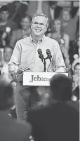  ?? JOHNNY LOUIS, FILMMAGIC ?? Jeb Bush announces his presidenti­al candidacy in Miami on June 15.