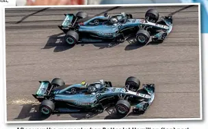  ?? EPA ?? After you: the moment when Bottas let Hamilton (top) past