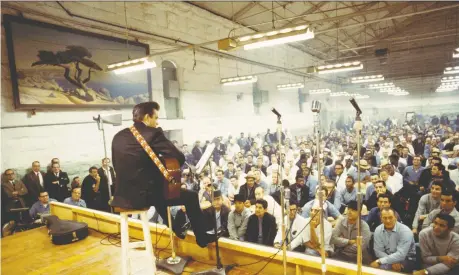  ??  ?? Johnny Cash recorded At Folsom Prison on Jan. 13, 1968 while performing for inmates.
JIM MARSHALL/SONY MUSIC ENTERTAINM­ENT VIA BLOOMBERG