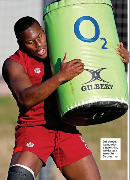  ?? REX ?? Cut above: Itoje, with a new trim, works up a sweat in Girona