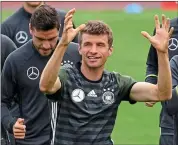  ??  ?? TROPHY TARGET: Muller believes Germany are stronger than when they won the World Cup